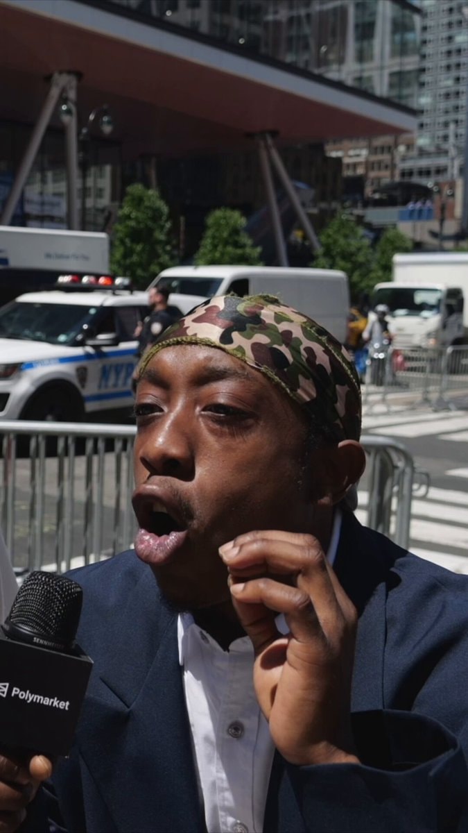 Polymarket interview with man in durag