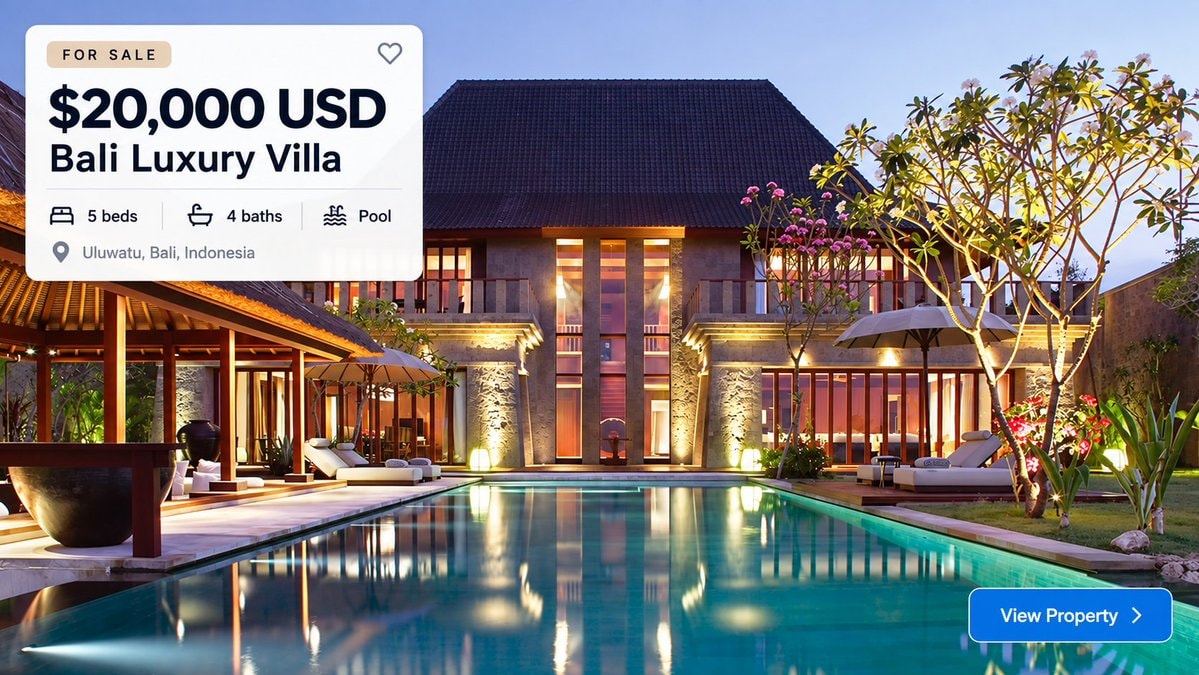 Bali villa for $20,000 in Uluwatu Bali villa for $20,000 in Uluwatu