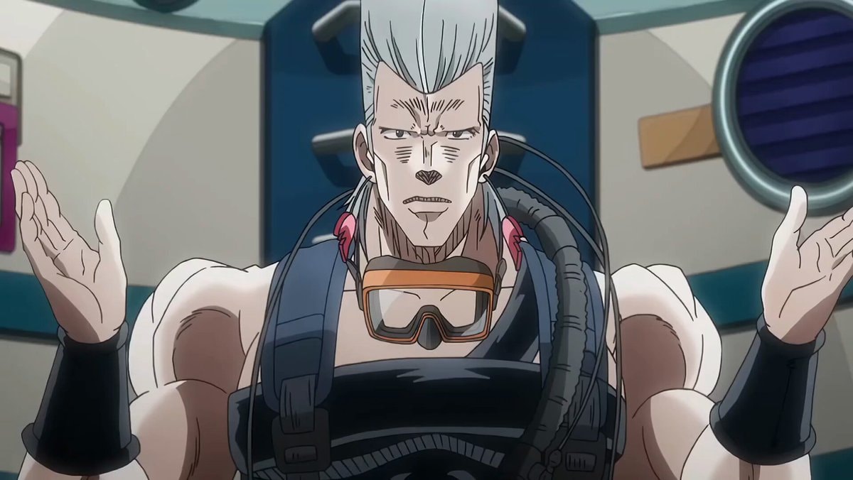 Jean Pierre Polnareff diving suit scene Jean Pierre Polnareff diving suit scene
