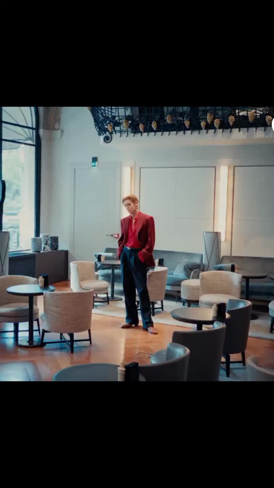 V red blazer lounge