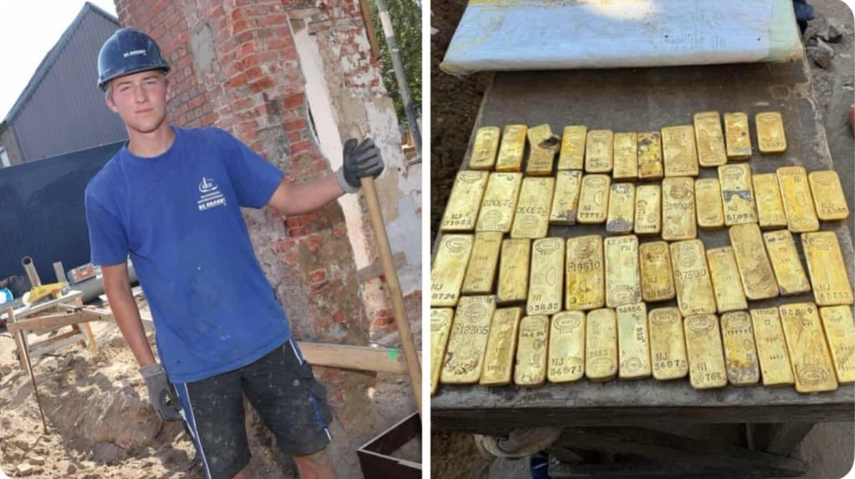 Belgian student finds 49 gold bars Belgian student finds 49 gold bars