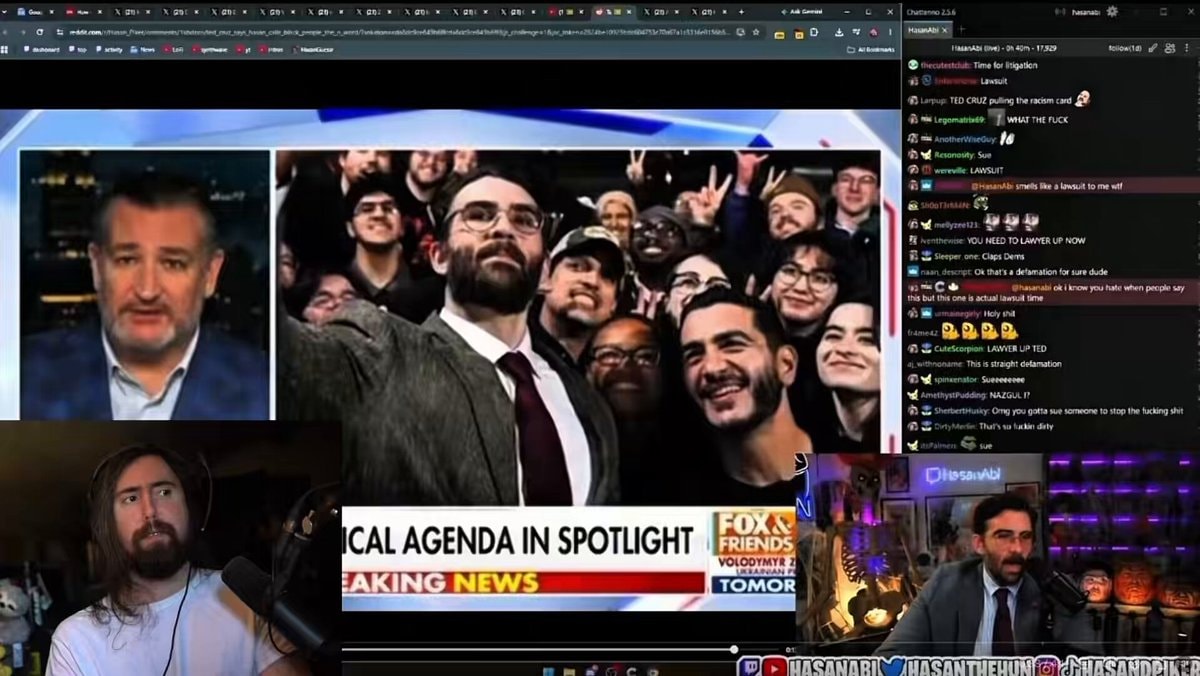 Asmongold calls Hasan karma for suing Ted Cruz
