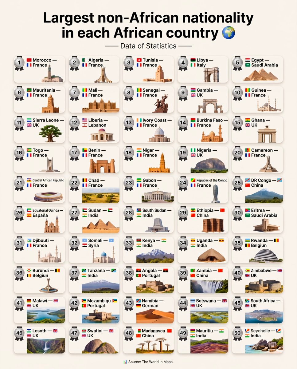Largest non-African nationality by country Largest non-African nationality by country