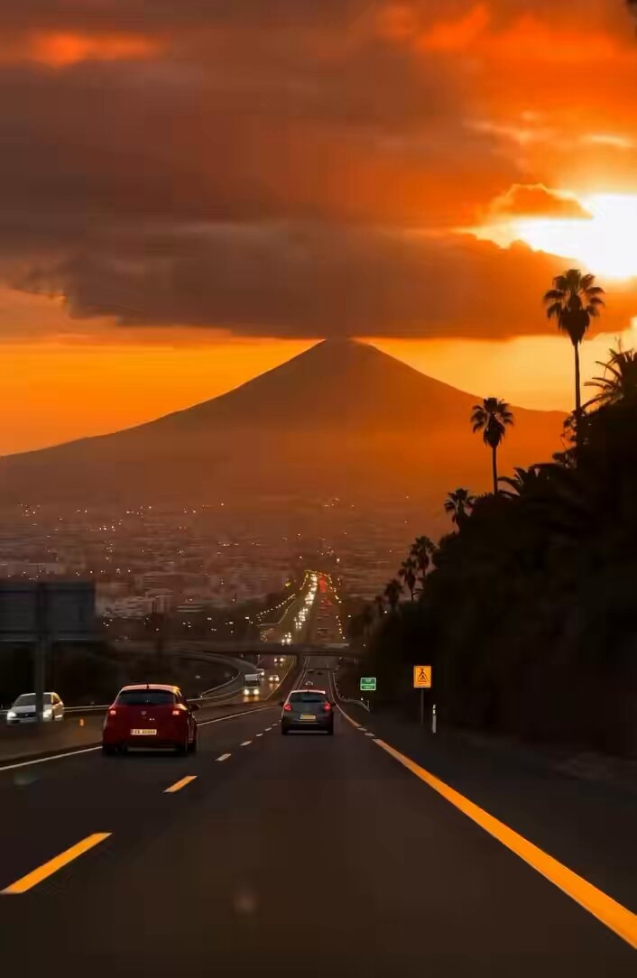 Sunset highway aesthetic