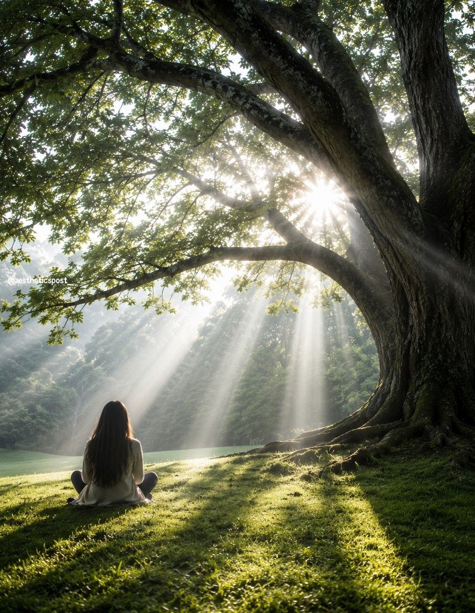 ancient tree light rays