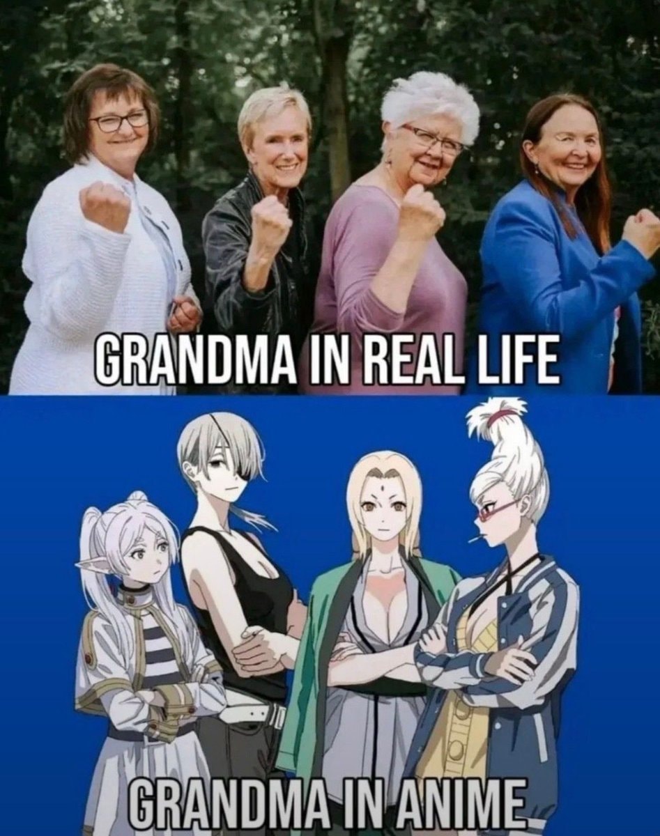 Grandma in Real Life vs Anime Grandma in Real Life vs Anime