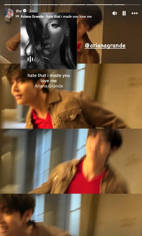 Taehyung shares Ariana Grande song (photo 2 of 2)