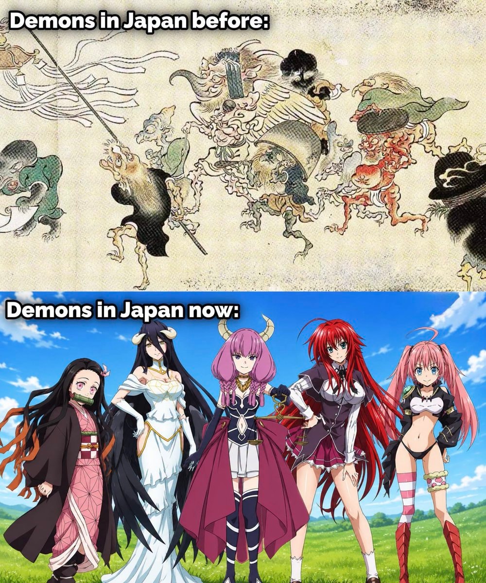Japanese demons before vs now