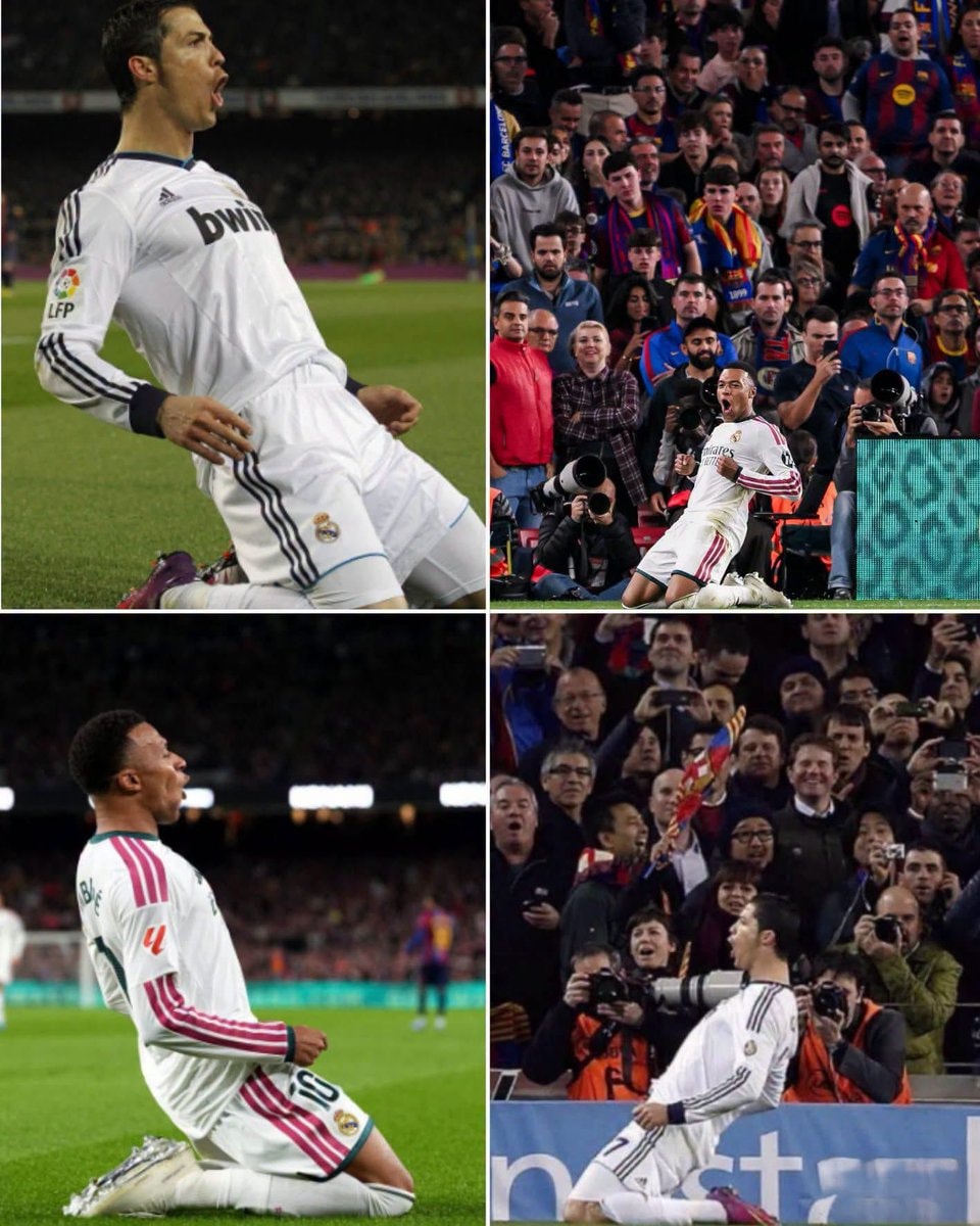 Mbappé Ronaldo celebration Camp Nou