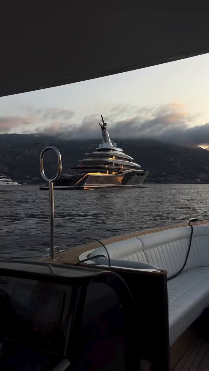 luxury yacht at dusk