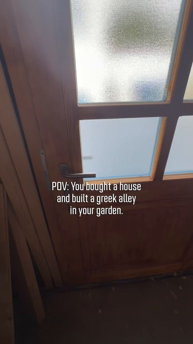 Greek alley built in garden after house purchase