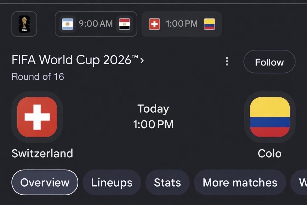 Switzerland vs Colombia World Cup 2026 Round of 16 Switzerland vs Colombia World Cup 2026 Round of 16