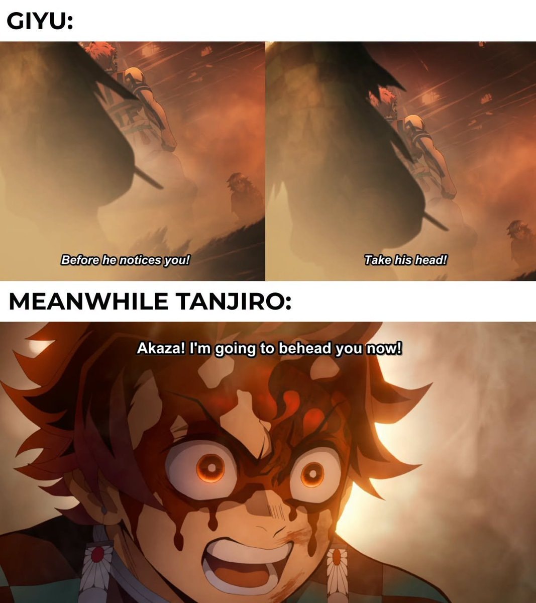 Giyu vs Tanjiro meme