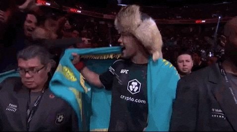 UFC fighter cat on head octagon
