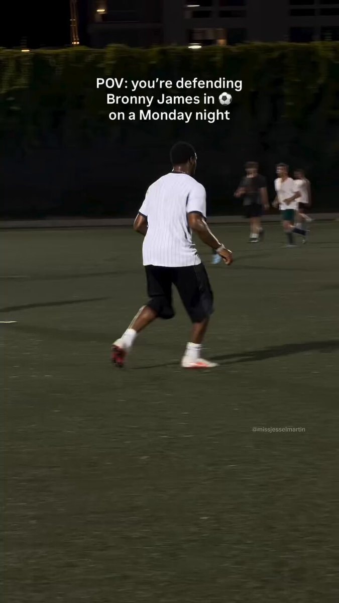 Bronny playing soccer