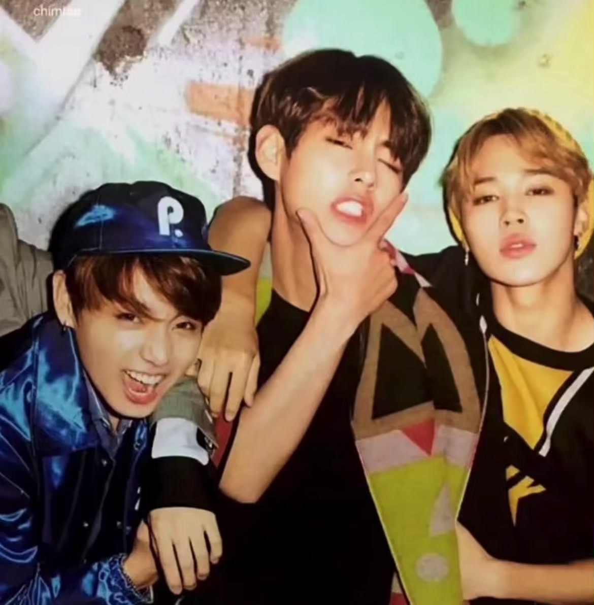 BTS members graffiti portrait