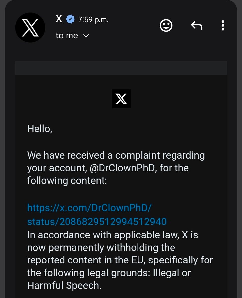 EU content withheld X account