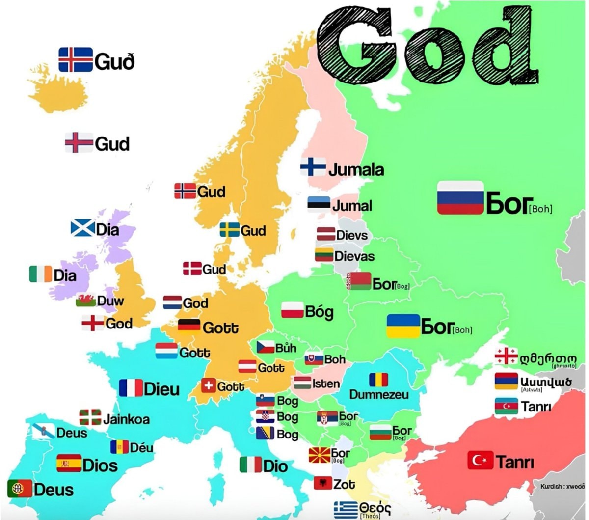God translations by European region
