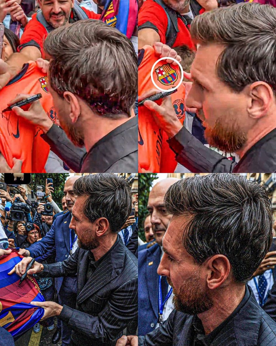 Lionel Messi signs Barcelona jersey
