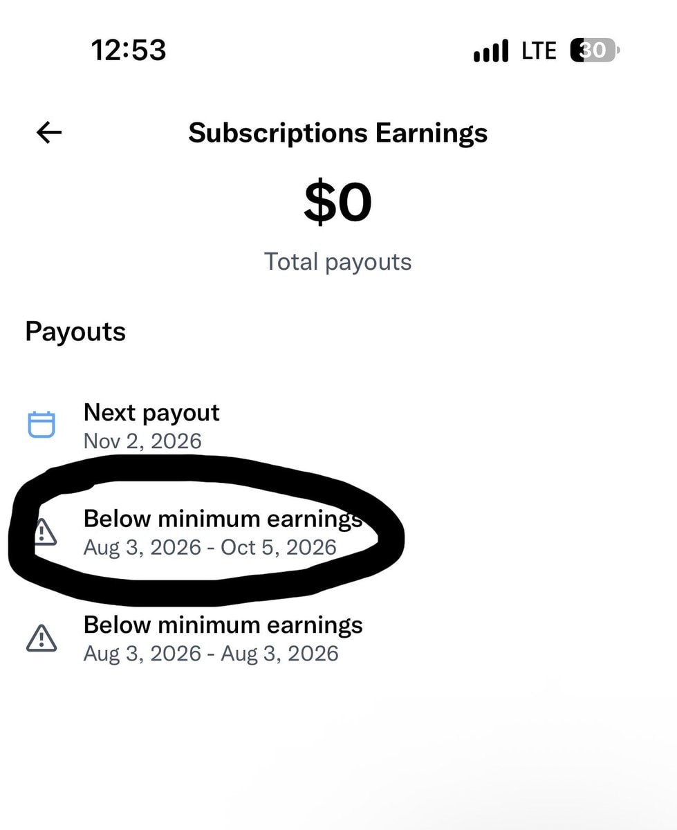subscription earnings screen (photo 2 of 2)