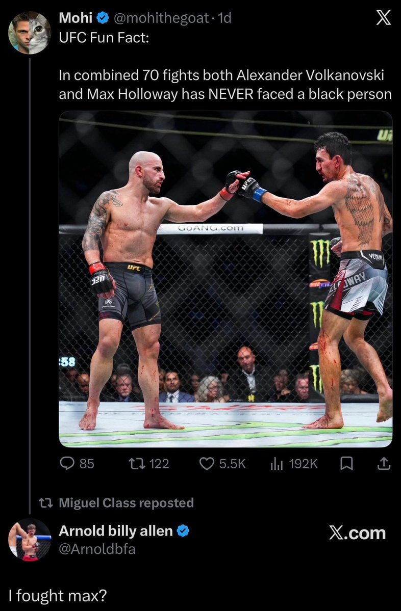 Volkanovski and Holloway handshake