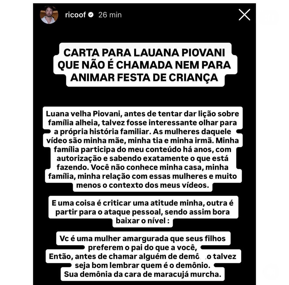 Rico Melquiades Luana Piovani exchange