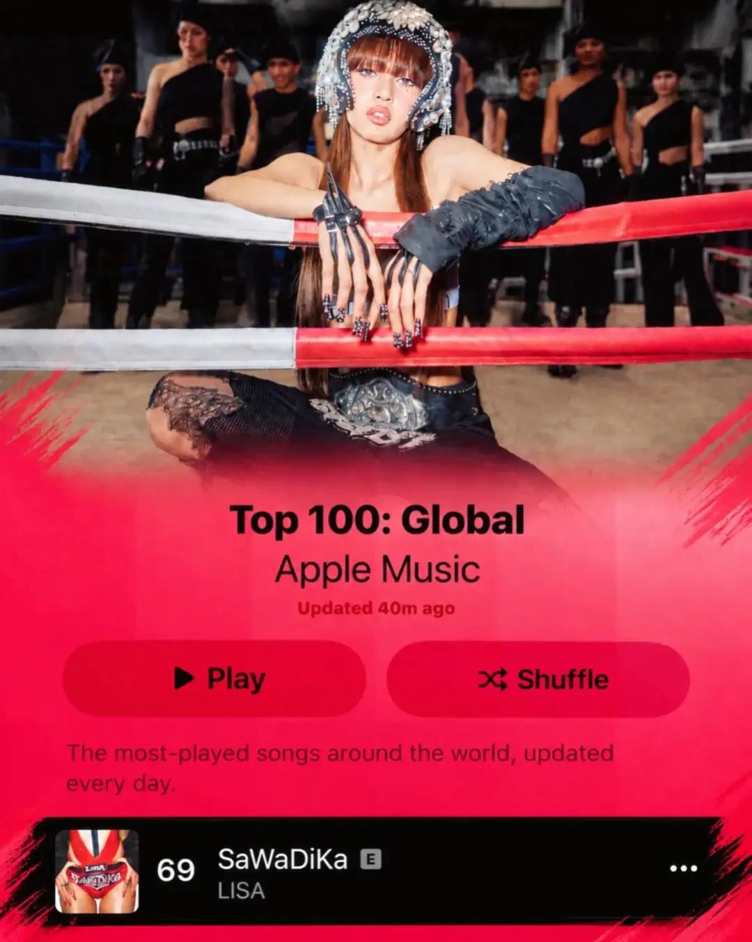 Lisa Global Apple Music Chart peaks