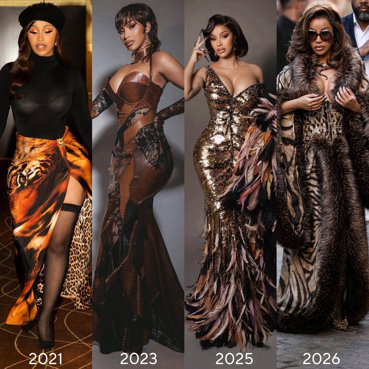 Cardi B Roberto Cavalli looks
