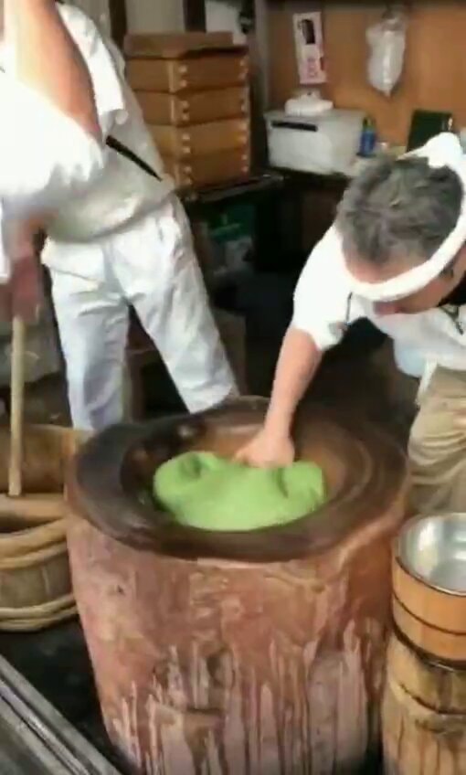 traditional dough prep scene