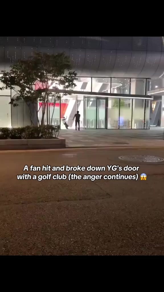 YG door smashed with golf club