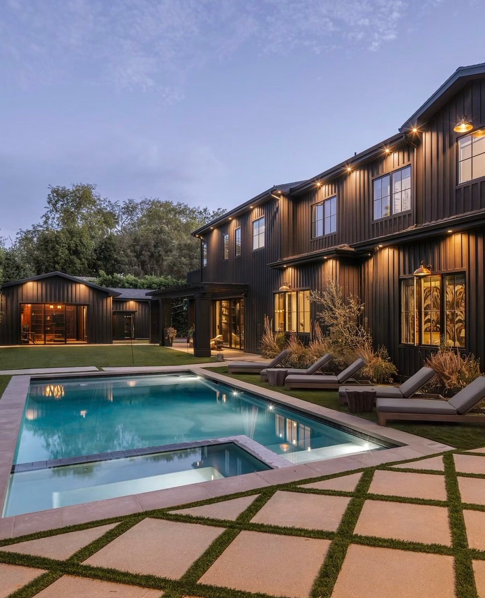 modern luxury home with pool