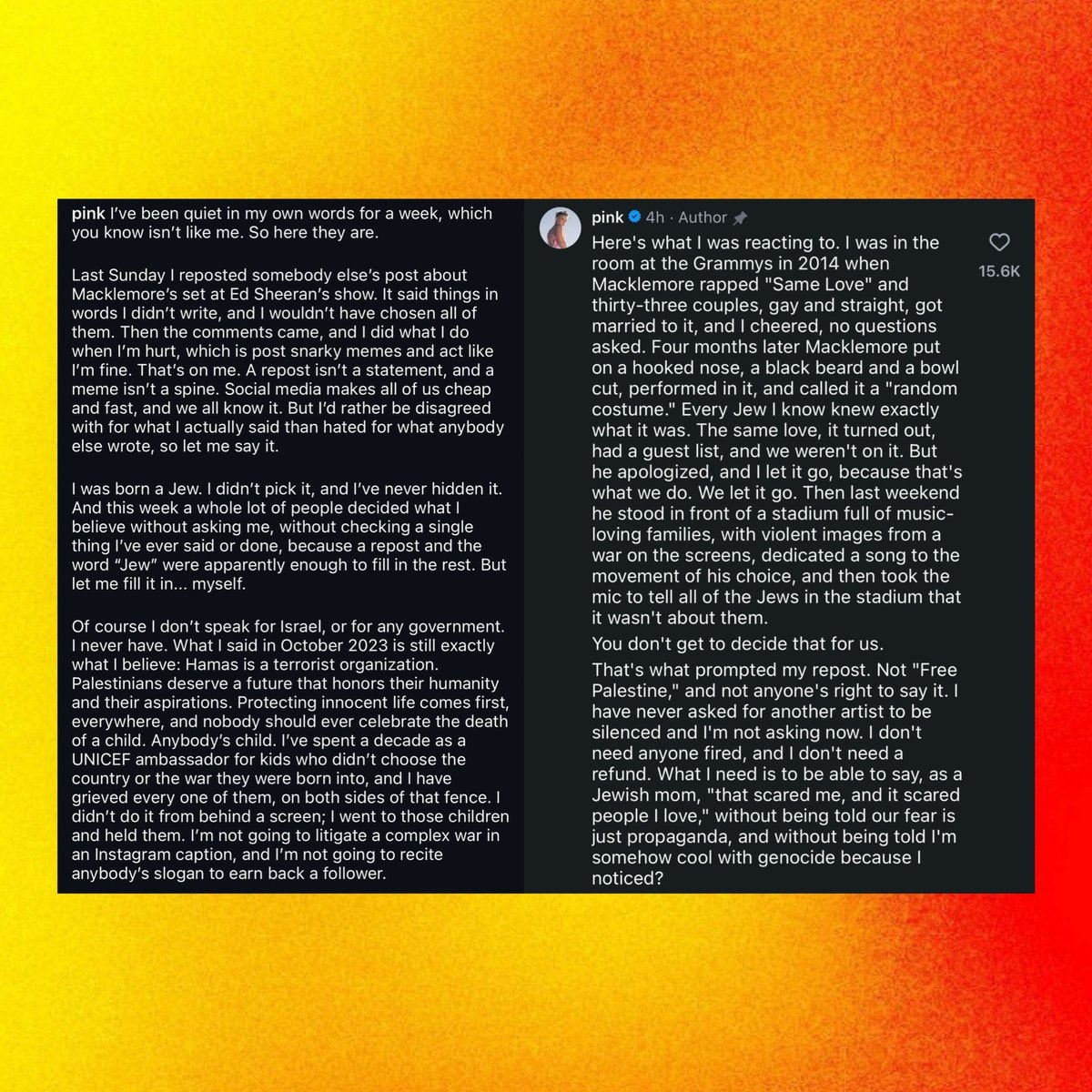 P!nk responds to Macklemore backlash (photo 2 of 3)