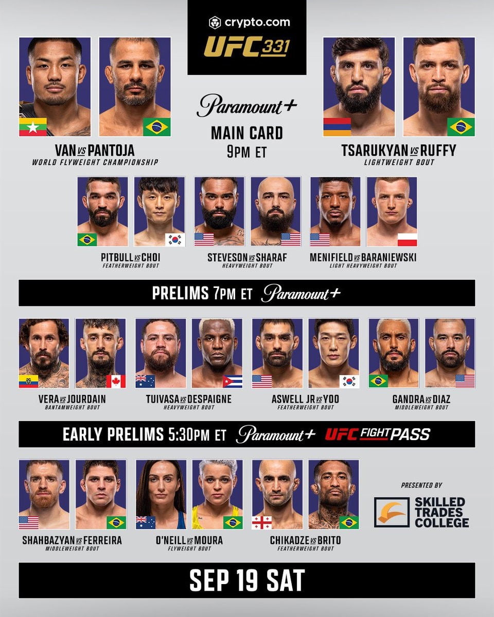 UFC 331 fight card