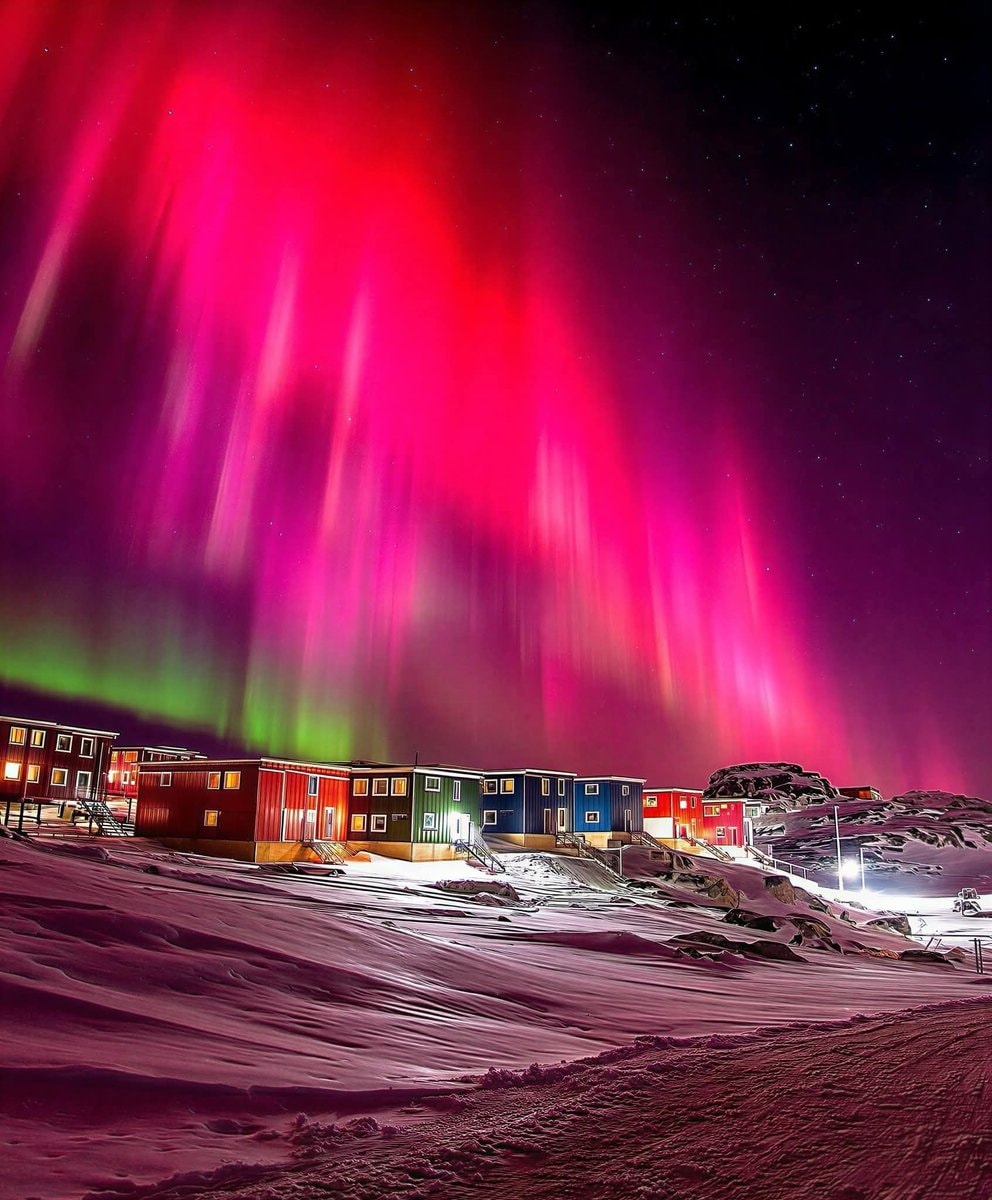 Greenland aurora super solar storm