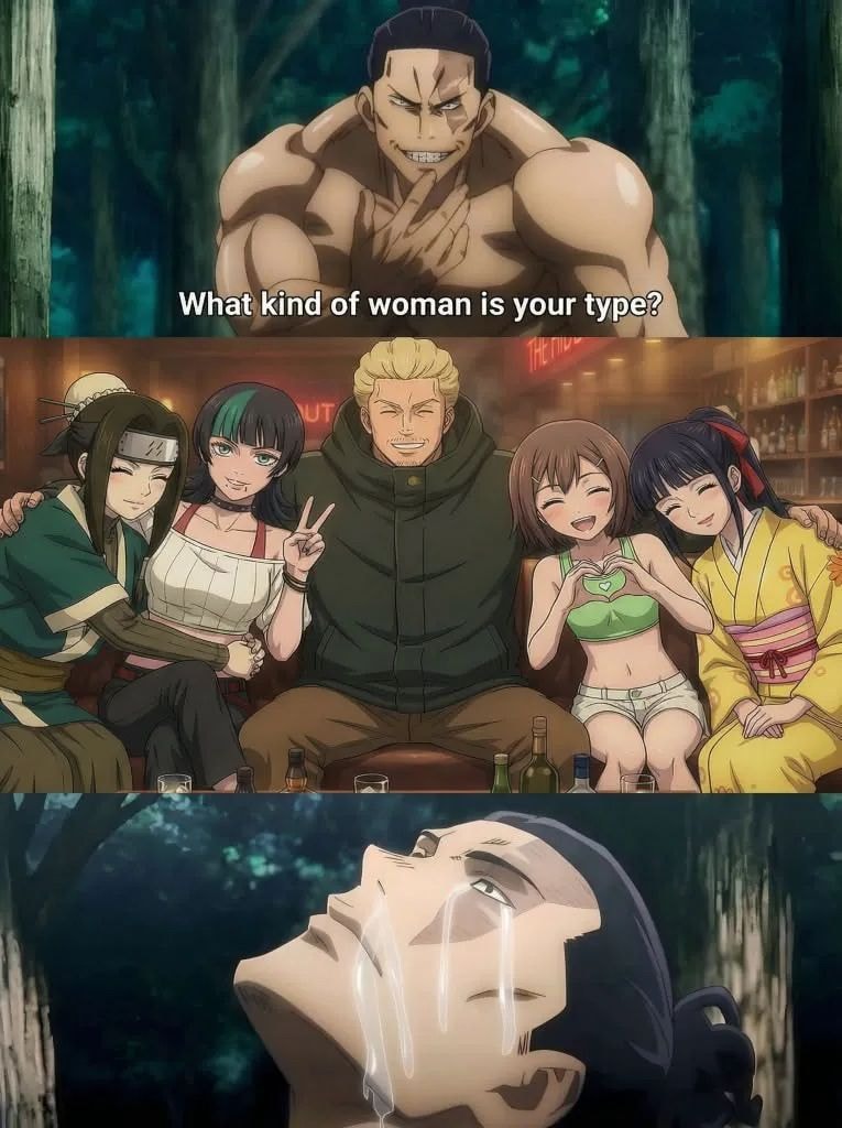 Anime meme three panels