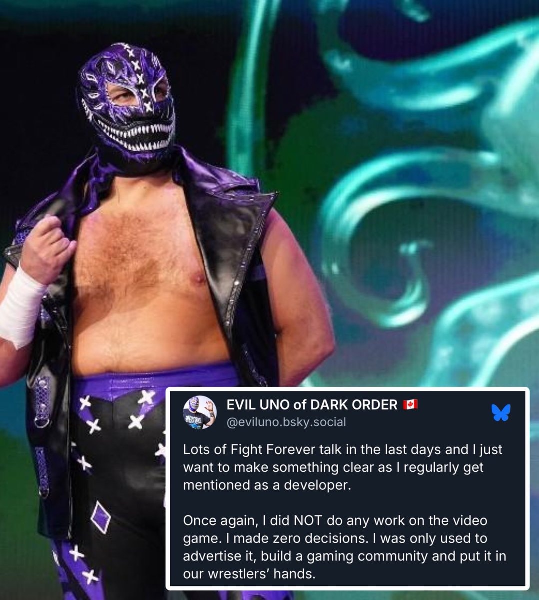 Evil Uno clarifies AEW Fight Forever role (photo 1 of 2)