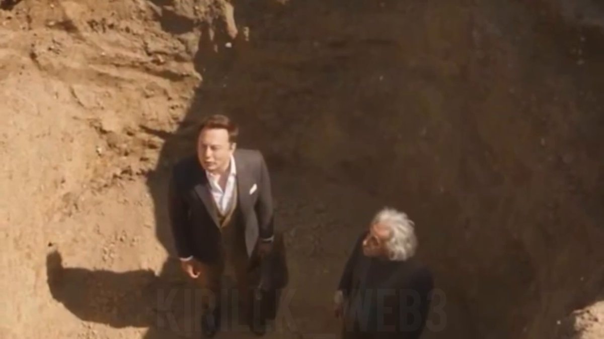 Elon Musk in a dirt pit