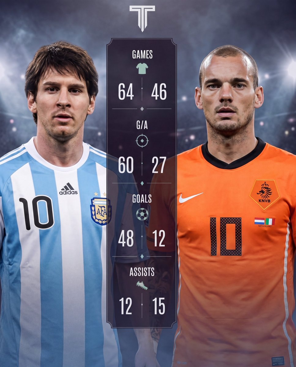 Messi vs Sneijder 2010 Ballon d'Or stats