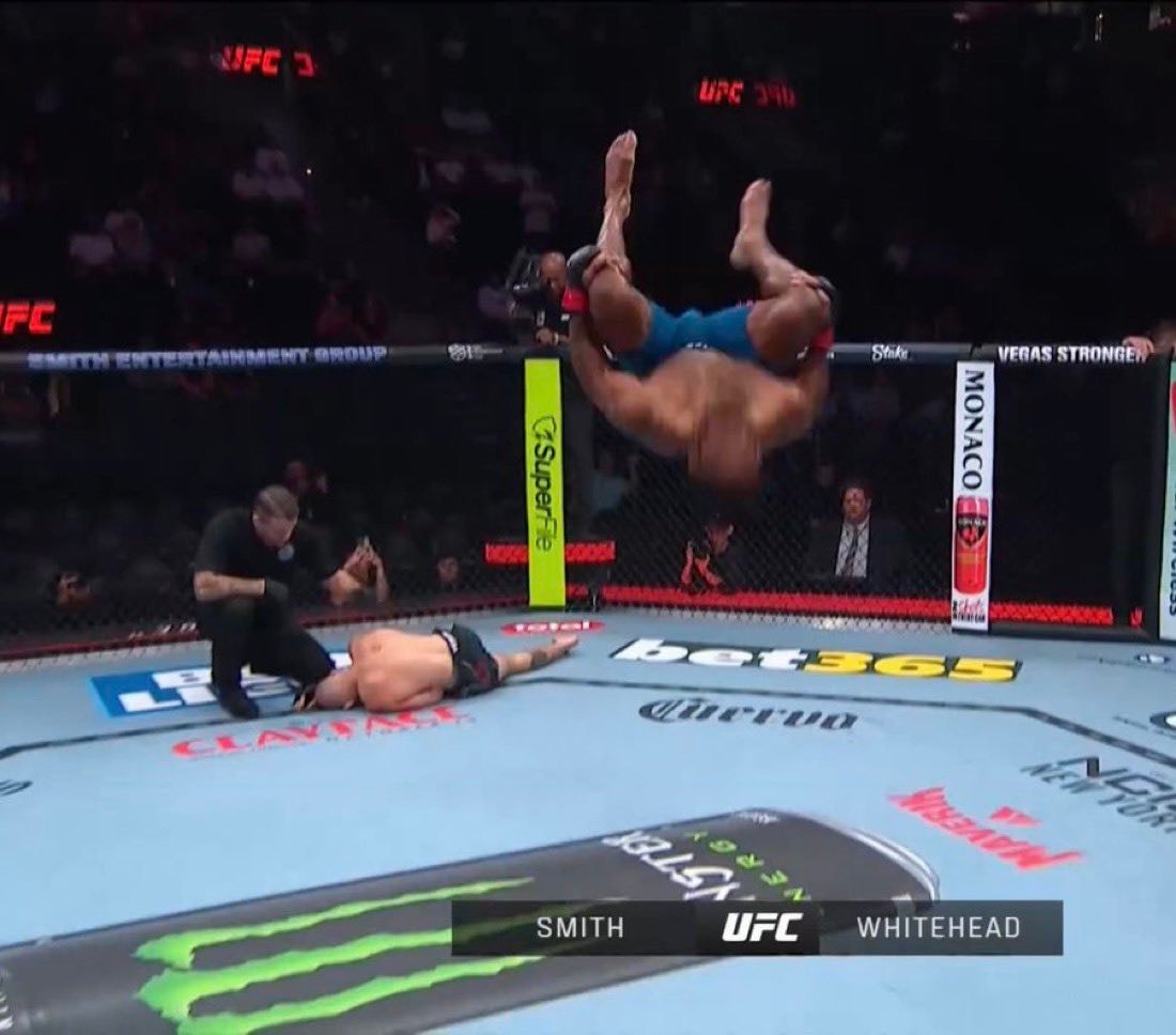 UFC332 fight stoppage moment (photo 3 of 4)