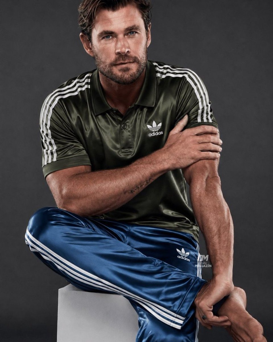 Chris Hemsworth shiny tracksuit