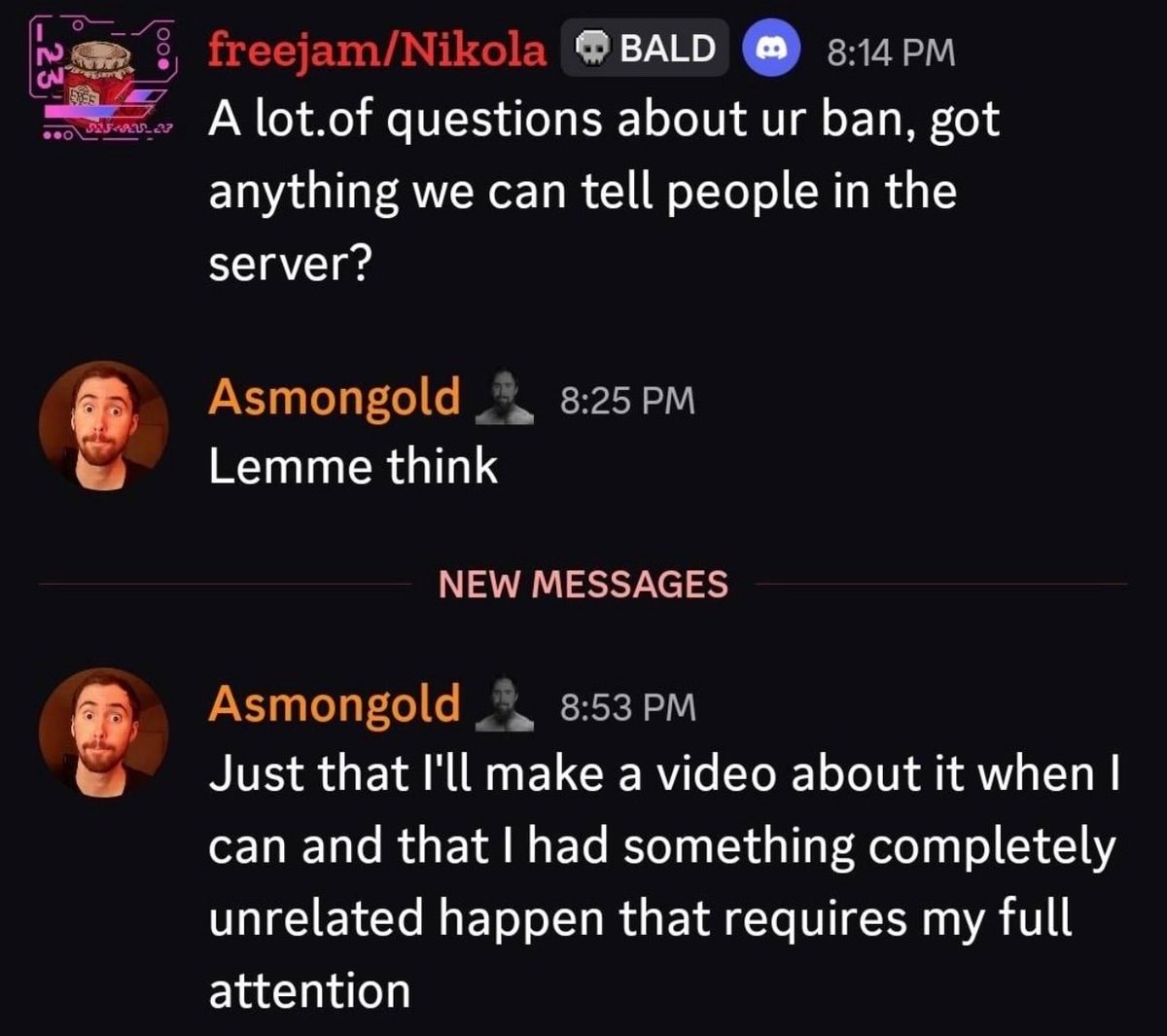 Asmongold Discord ban update