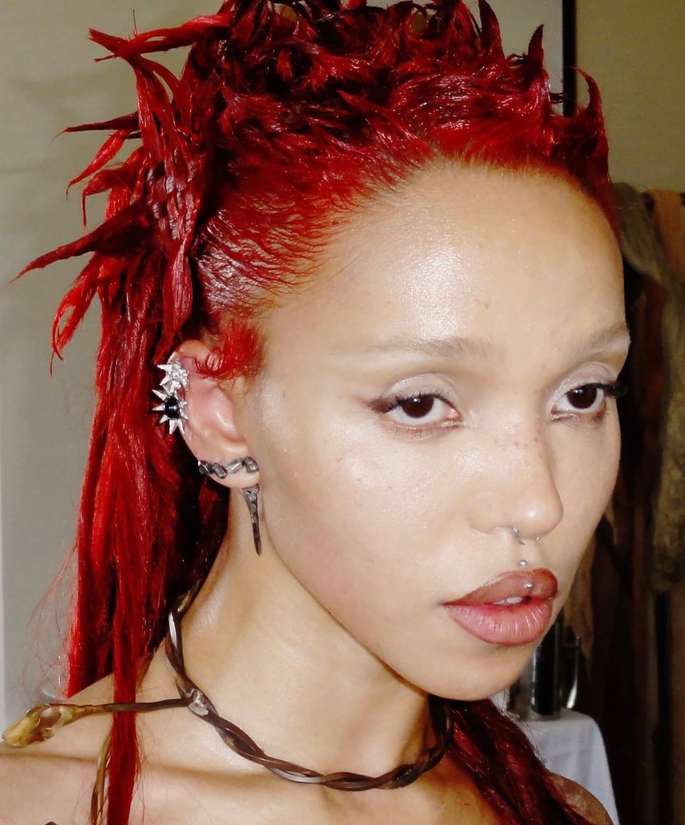 FKA twigs red hair portrait