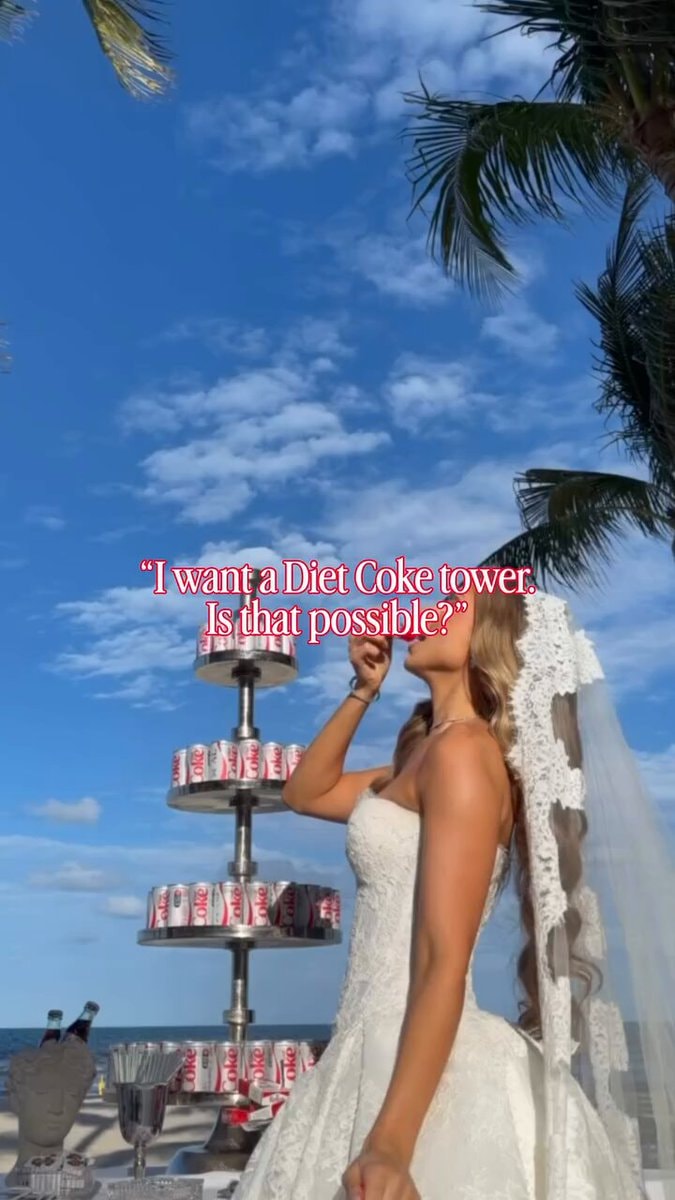 bride Diet Coke tower request