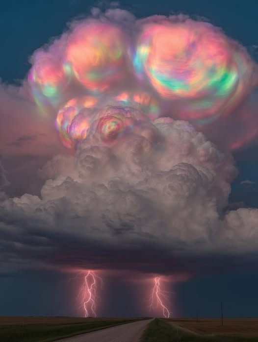 Unreal colored cloud over Limon Colorado