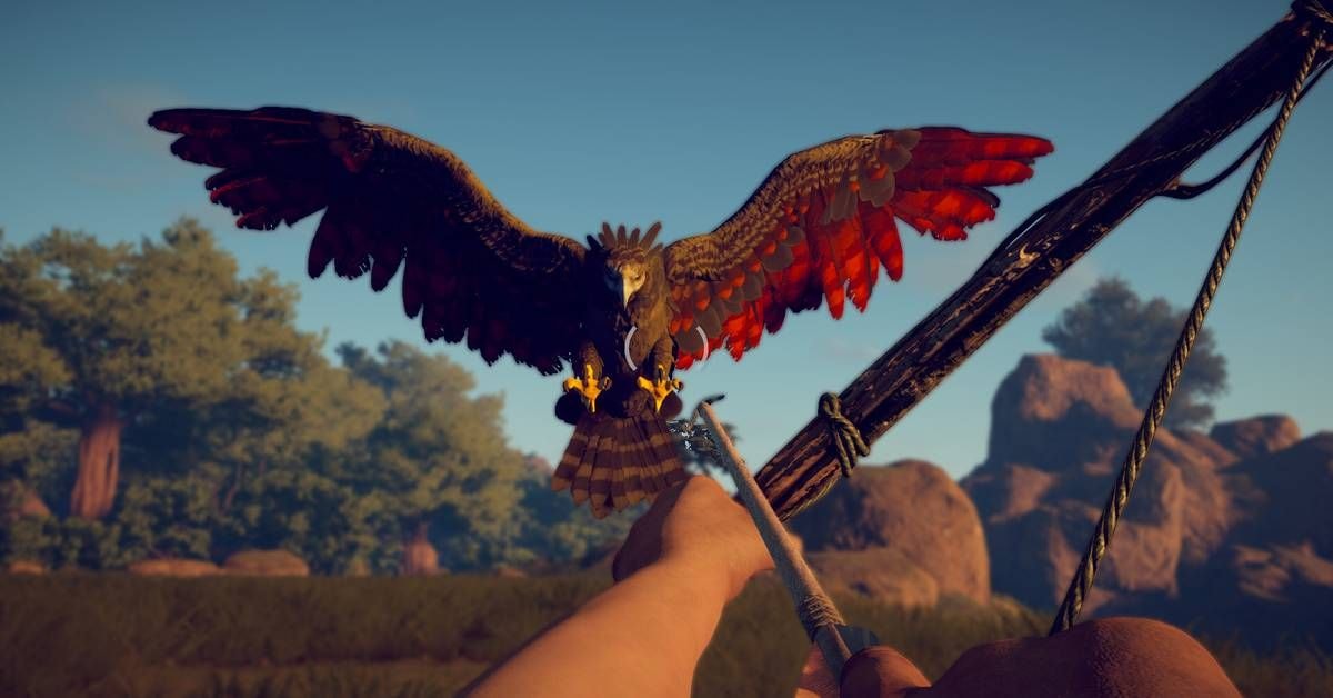 Survival game bow hunting bird