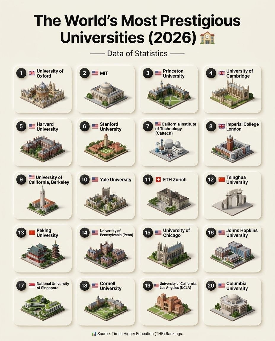 World's Most Prestigious Universities 2026 🏫