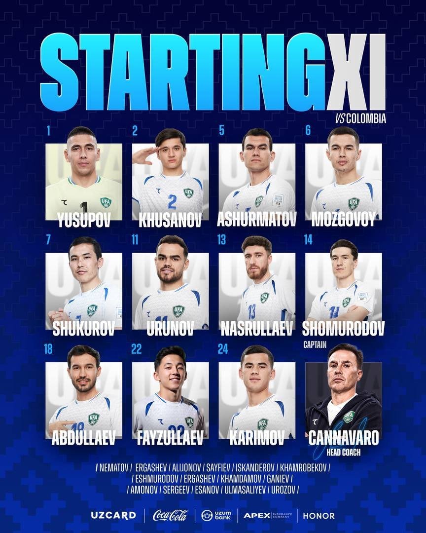Colombia vs Uzbekistan World Cup lineups 🇨🇴🇺🇿 (photo 2 of 2)