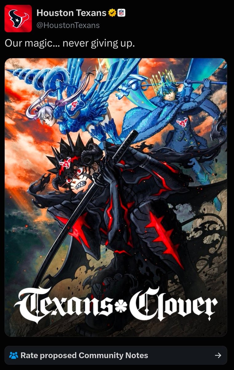 Houston Texans Black Clover Season 2 key visual edit