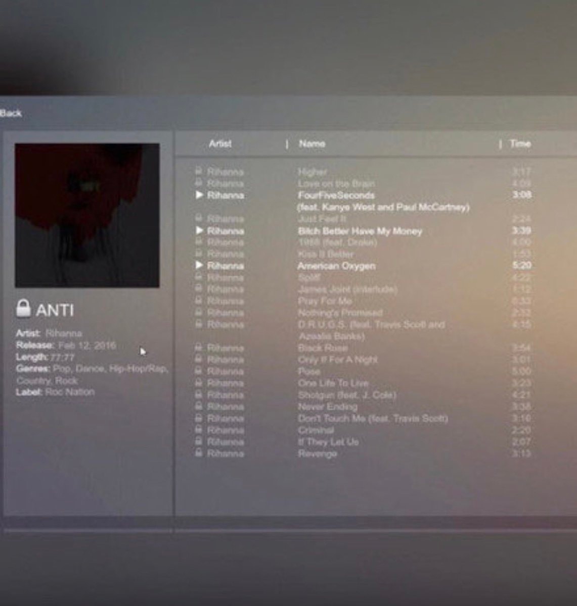 Rihanna ANTI tracklist