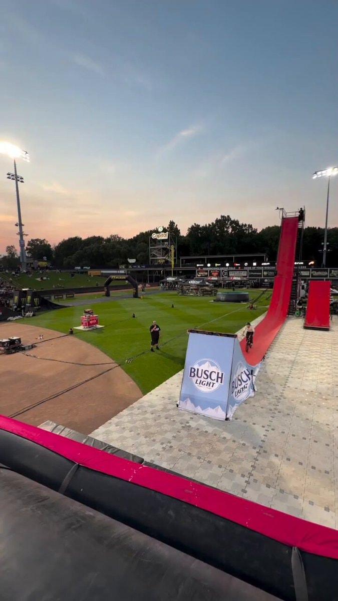 BMX rider red ramp stadium
